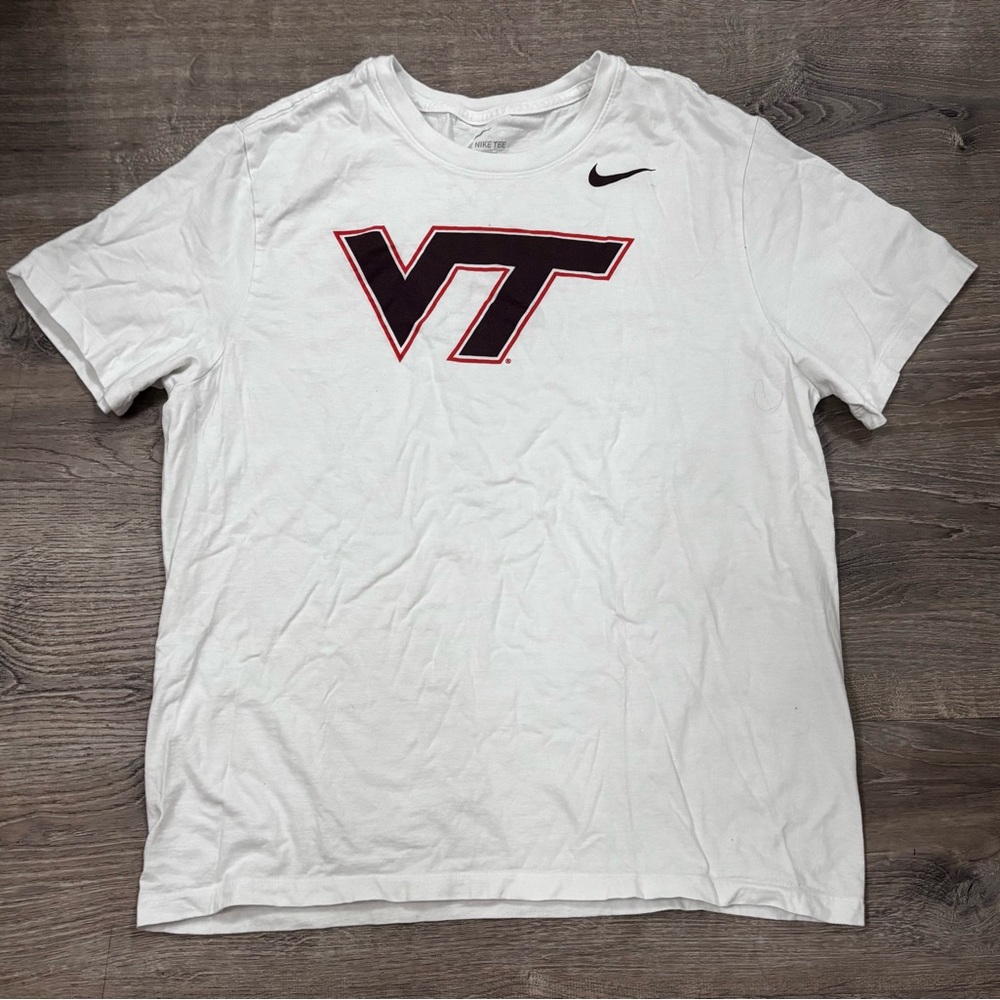 Nike VT Virginia Tech White Cotton Graphic Men's T‑Shirt XL